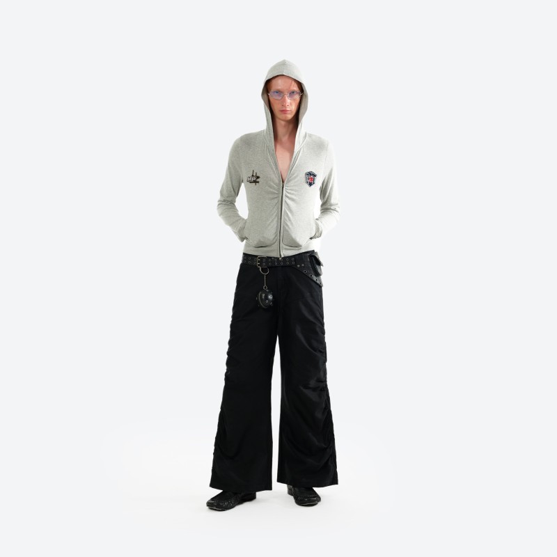 Ruched Zip-up Hoodie